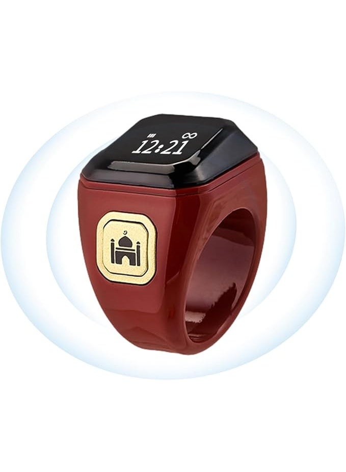 خاتم إلكتروني ذكي للتسبيح مصمم لتلبية احتياجات المسلمين للتذكير بالتسبيح وأوقات الصلاة. - Image 1